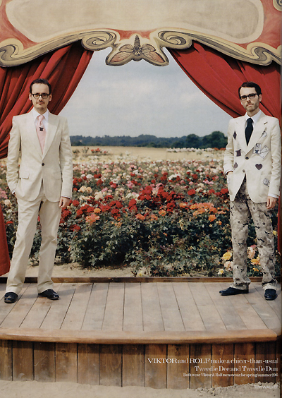 Erin O'Connor and Viktor Rolf by Tim Walker for a Vogue fashion editorial